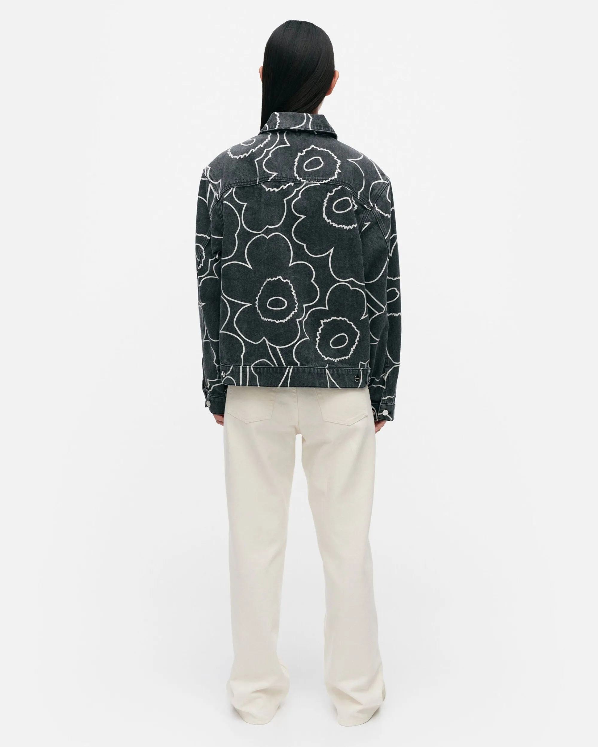 Vaatteet Marimekko Takit Ja Jakut^Kioski Ystu00E4Vyys Pieni Piirto Unikko 2 Farkkutakki