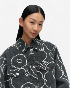 Vaatteet Marimekko Takit Ja Jakut^Kioski Ystu00E4Vyys Pieni Piirto Unikko 2 Farkkutakki