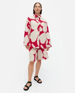Vaatteet Marimekko Takit Ja Jakut^Kulmat Unikko Puuvillapellavapaitatakki