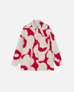 Vaatteet Marimekko Takit Ja Jakut^Kulmat Unikko Puuvillapellavapaitatakki